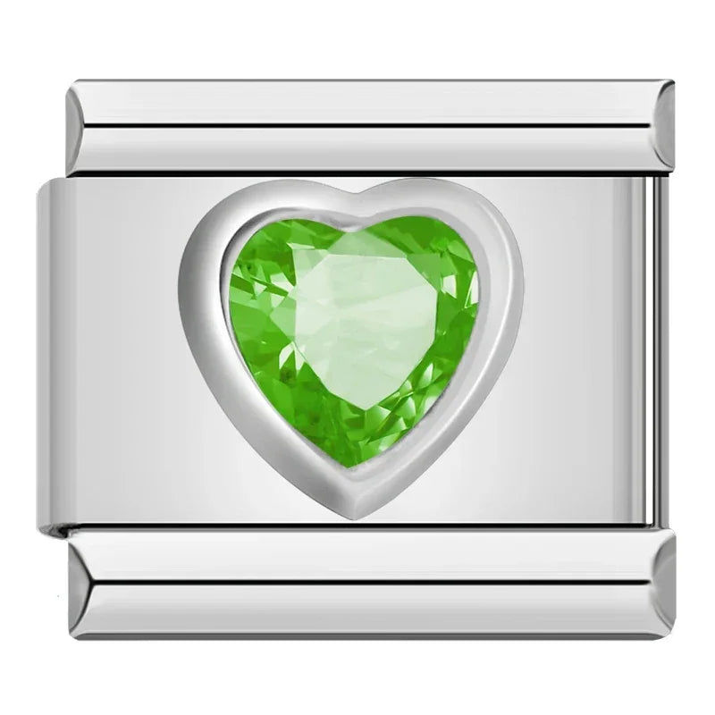 Green Resin Heart charm