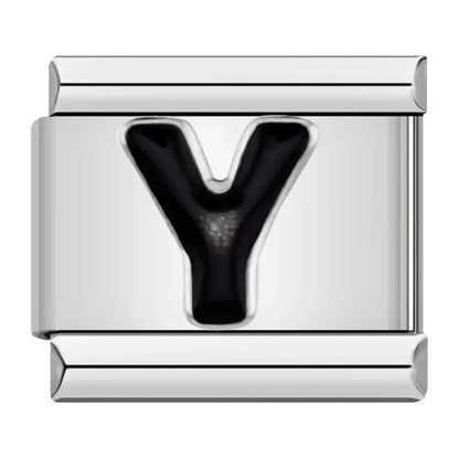 Black Letter Y - Silver Charm