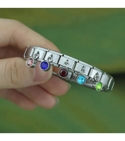 September Birthstone with CZ - Silver Pendant Charm