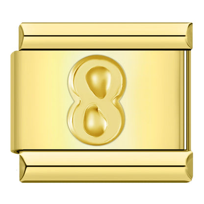 Golden Number 8 - Gold Charm