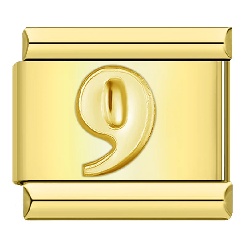 Golden Number 9 - Gold Charm