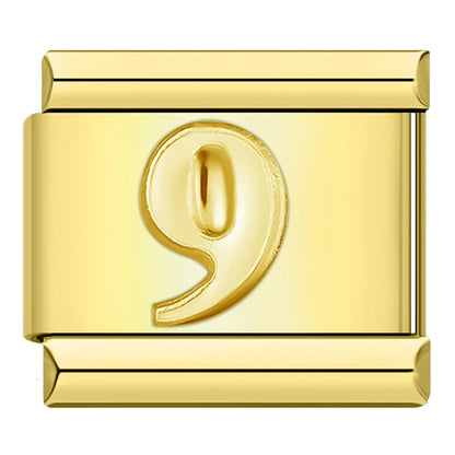 Golden Number 9 - Gold Charm