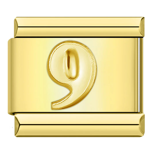 Golden Number 9 - Gold Charm