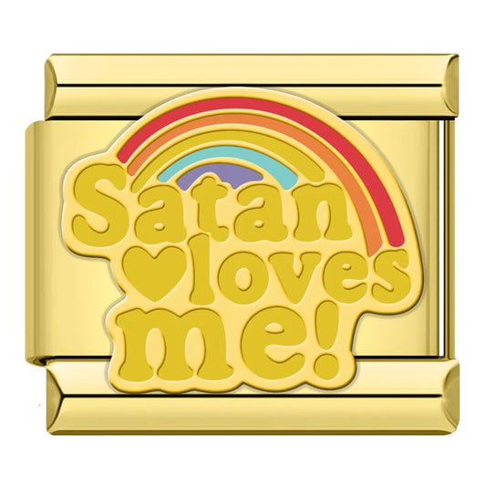 Satan Loves Me - Gold Charm