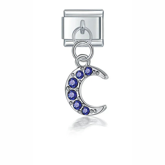 Lunar Blue - Silver Pendant Charm