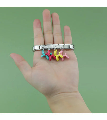 Tiffany Blue Balloon Dog - Silver Pendant Charm