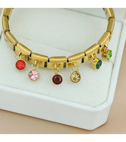 November Birthstone with CZ - Gold Pendant Charm