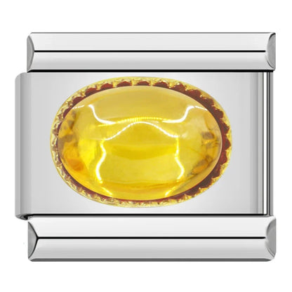 Elegant Citrine Resin - Silver Charm