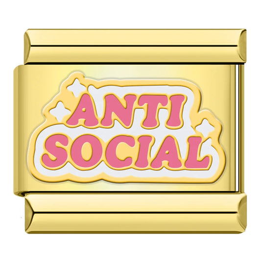 Anti Social - Gold Charm