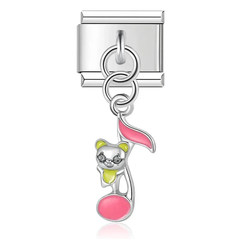 Melody Bear - Silver Pendant Charm