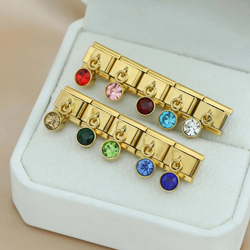 May Birthstone with CZ - Gold Pendant Charm