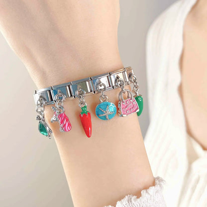 Sweet Girl Bag - Silver Pendant Charm