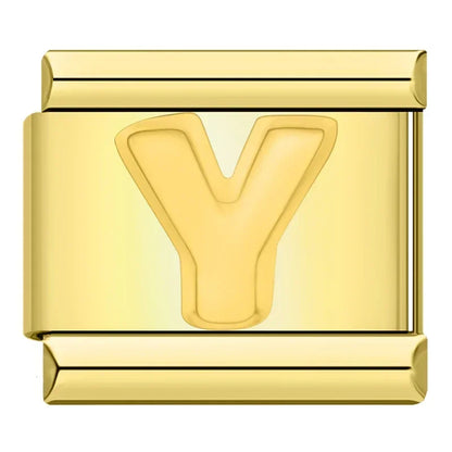 Golden Letter Y - Gold Charm