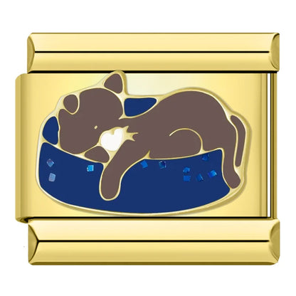 Sleepy Cat - Gold Charm