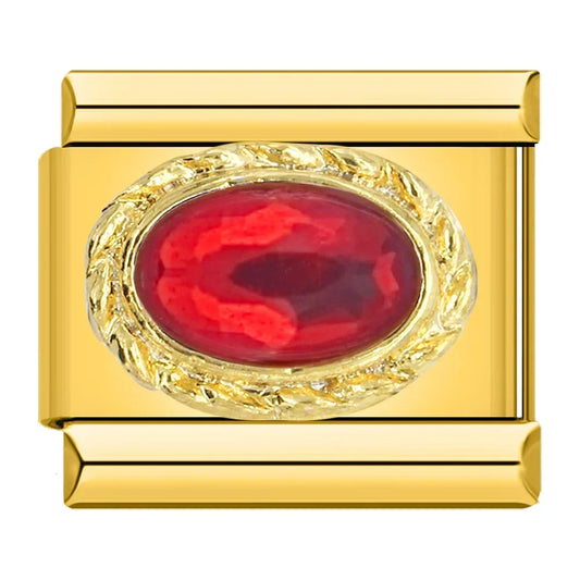 Royal Garnet Resin - Gold Charm