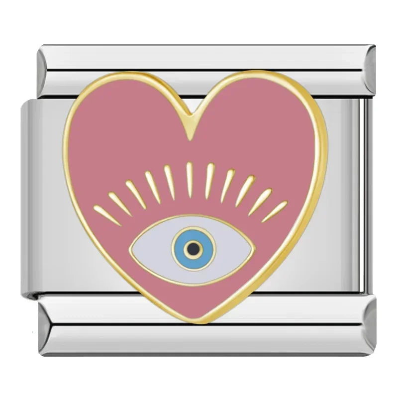 Romantic Heart Evil Eye charm