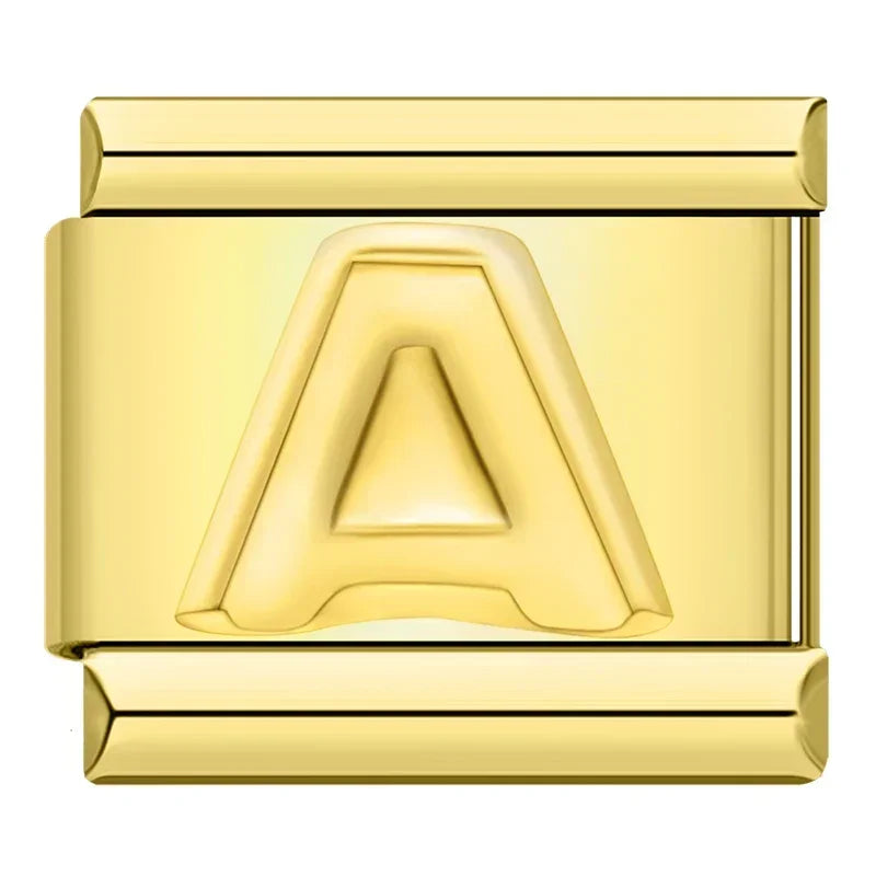Golden Letter A - Gold Charm