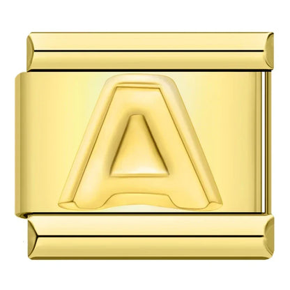 Golden Letter A - Gold Charm