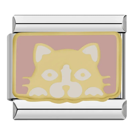 Pink Cute Cat - Silver Charm