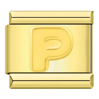 Golden Letter P - Gold Charm