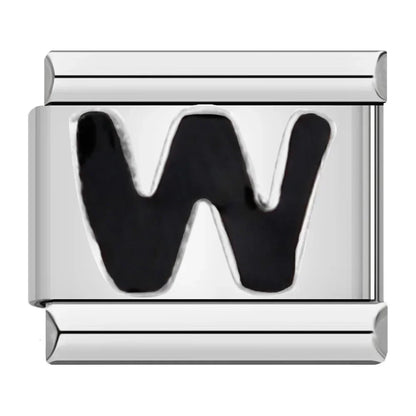 Black Letter W - Silver Charm