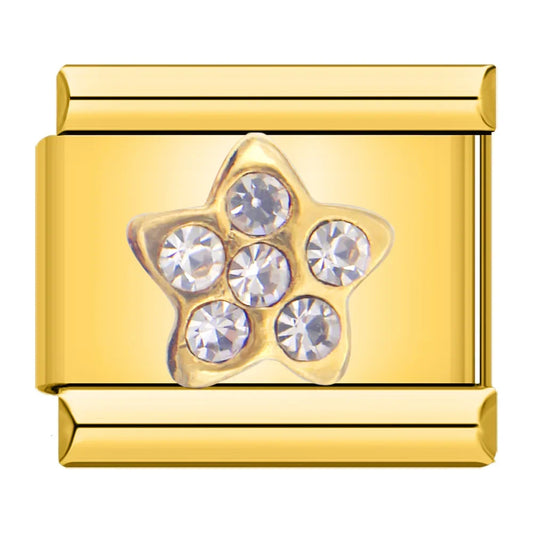 Golden Star with CZ - Gold Charm