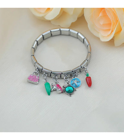 Green Pepper - Silver Pendant Charm