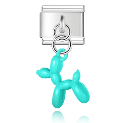 Tiffany Blue Balloon Dog - Silver Pendant Charm