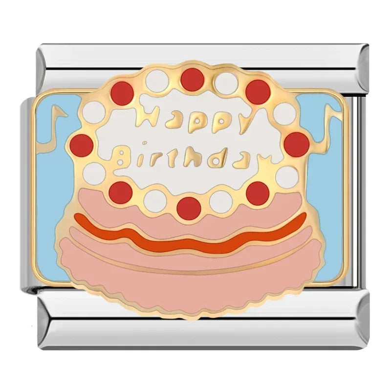 Happy Birthday Cake - Silver Charm