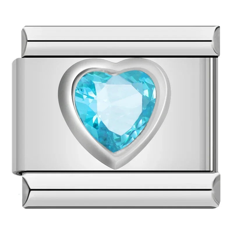 Sky Blue Resin Heart charm