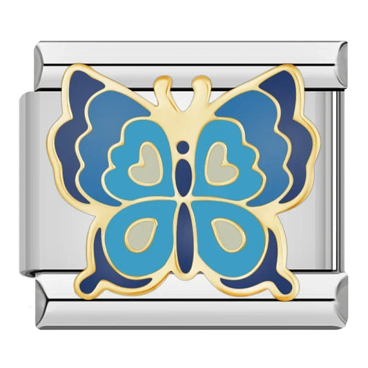 Gorgeous Blue Butterfly - Silver Charm