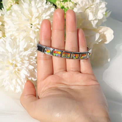 Rainbow Heart - Silver Charm