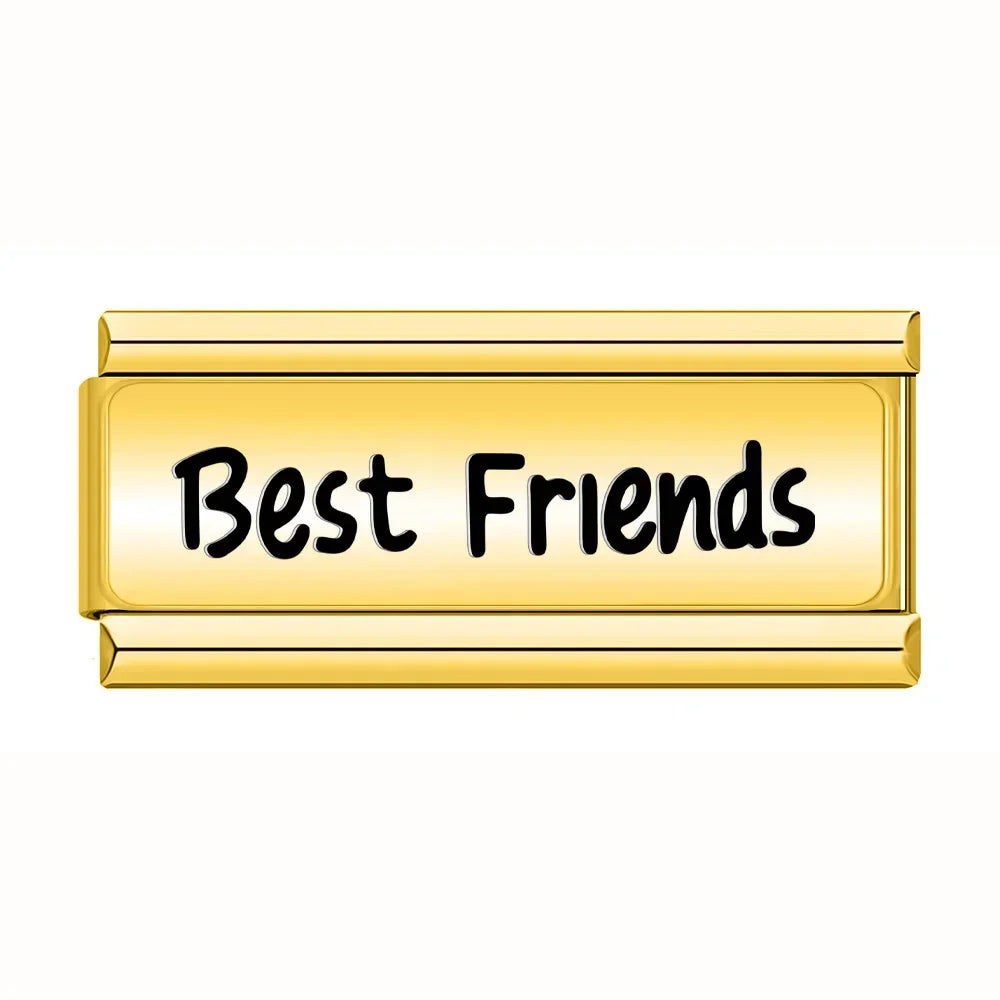 Best Friend - Gold Bar Charm