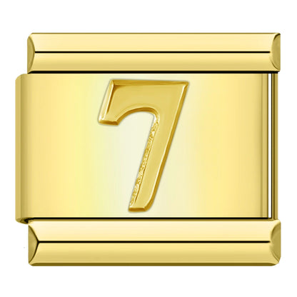 Golden Number 7 - Gold Charm