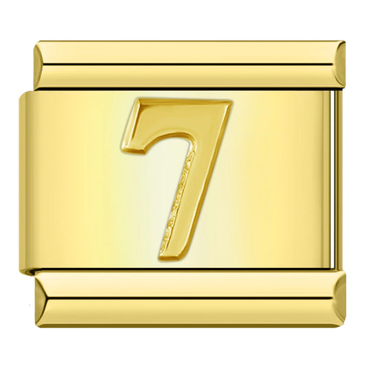 Golden Number 7 - Gold Charm