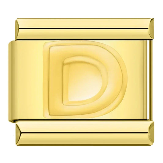 Golden Letter D - Gold Charm