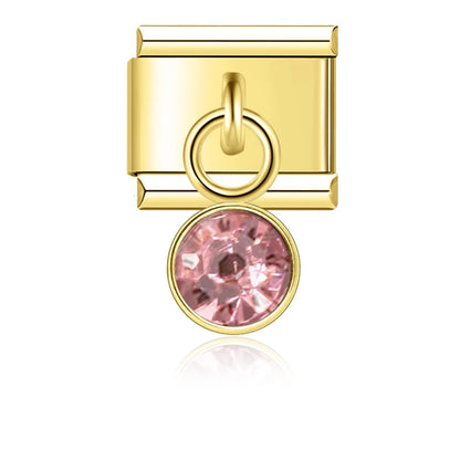 June Birthstone with CZ - Gold Pendant Charm