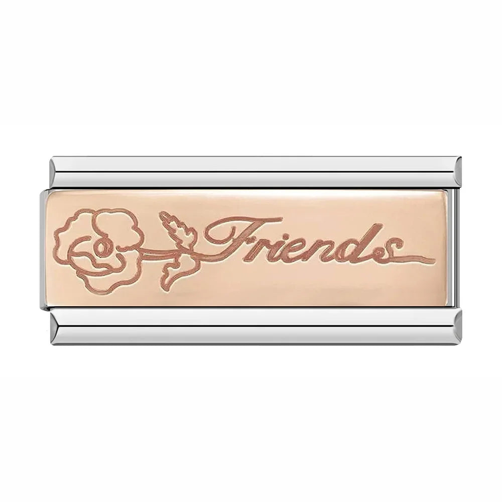 Friends with Flower - Silver Rose Bar Charm