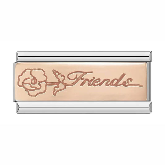 Friends with Flower - Silver Rose Bar Charm