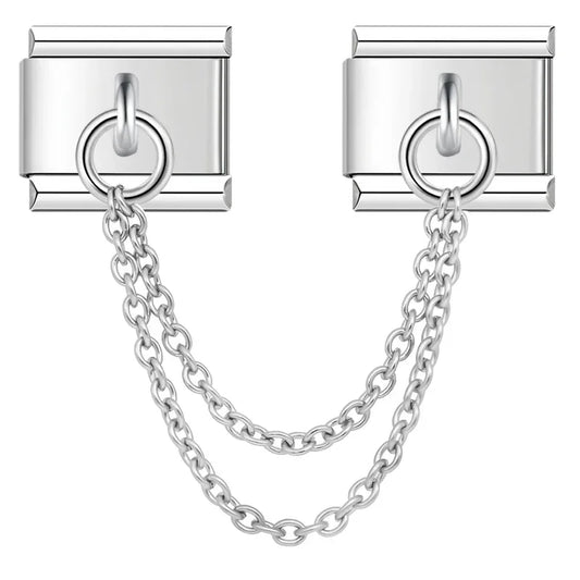 Double Layer - Double Silver Chain Charm