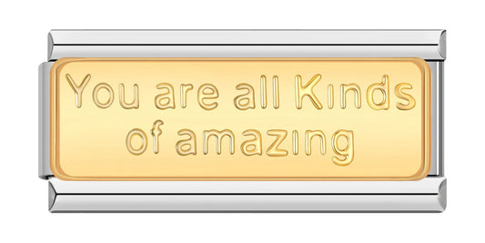 You are all kinds of amazing - Silver Bar Charm
