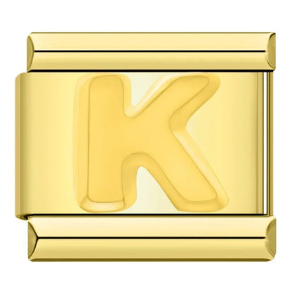 Golden Letter K - Gold Charm