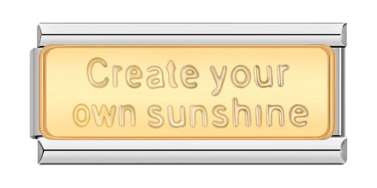 Create your own sunshine - Silver Rose Bar Charm