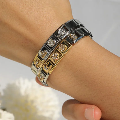 Golden Star with CZ - Silver Charm