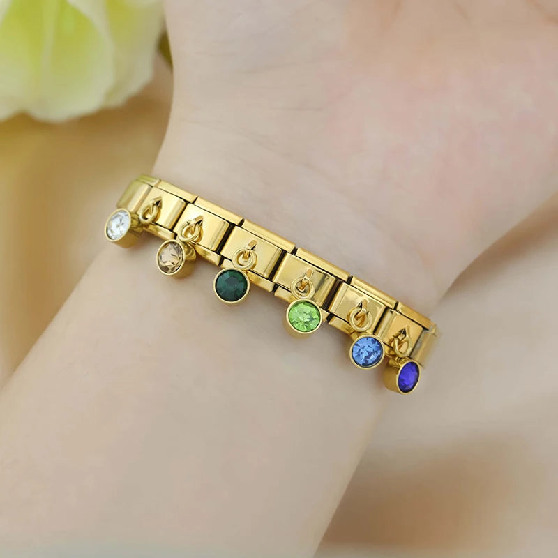 September Birthstone with CZ - Gold Pendant Charm