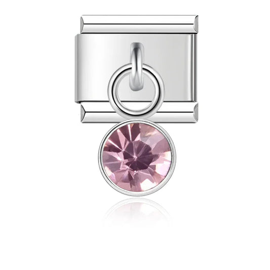 February Birthstone with CZ - Silver Pendant Charm