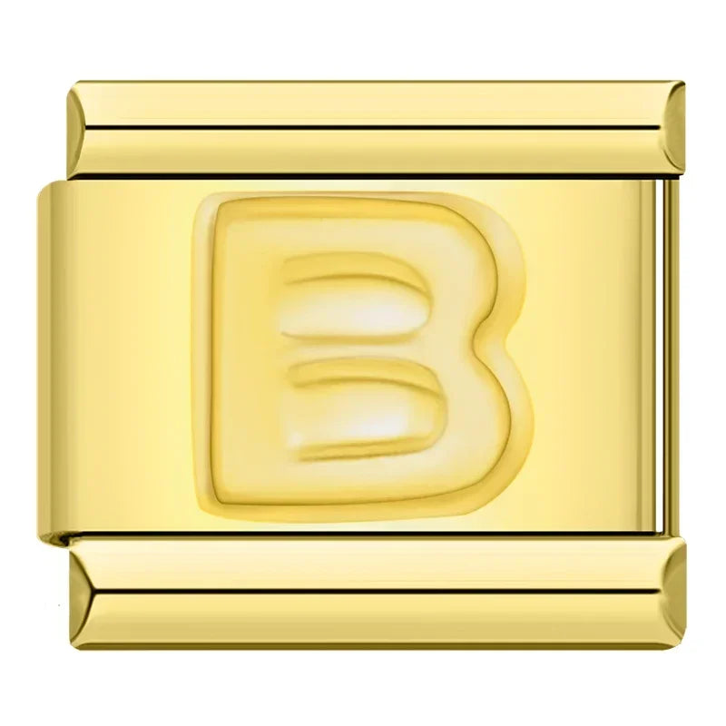 Golden Letter B - Gold Charm