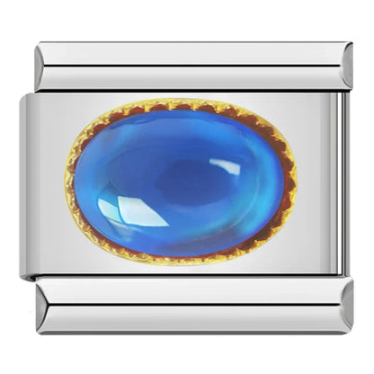 Elegant Aquamarine Resin - Silver Charm