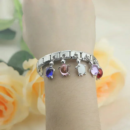 Lovely Pink Turtle - Silver Pendant Charm