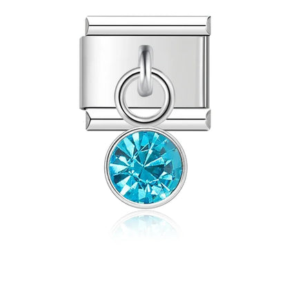 December Birthstone with CZ - Silver Pendant Charm